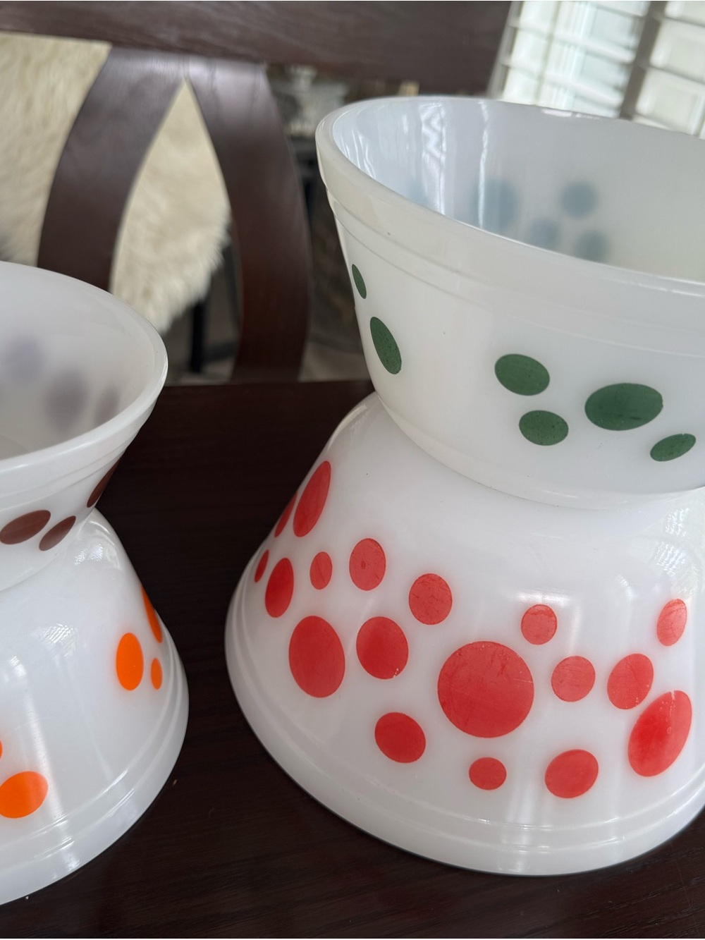 Federal Glass Polka Dot Nesting Bowls